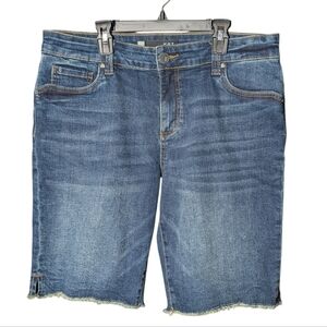Kut from the Kloth Women's Denim Blue Jean Natalie Bermuda Shorts Frayed Hem